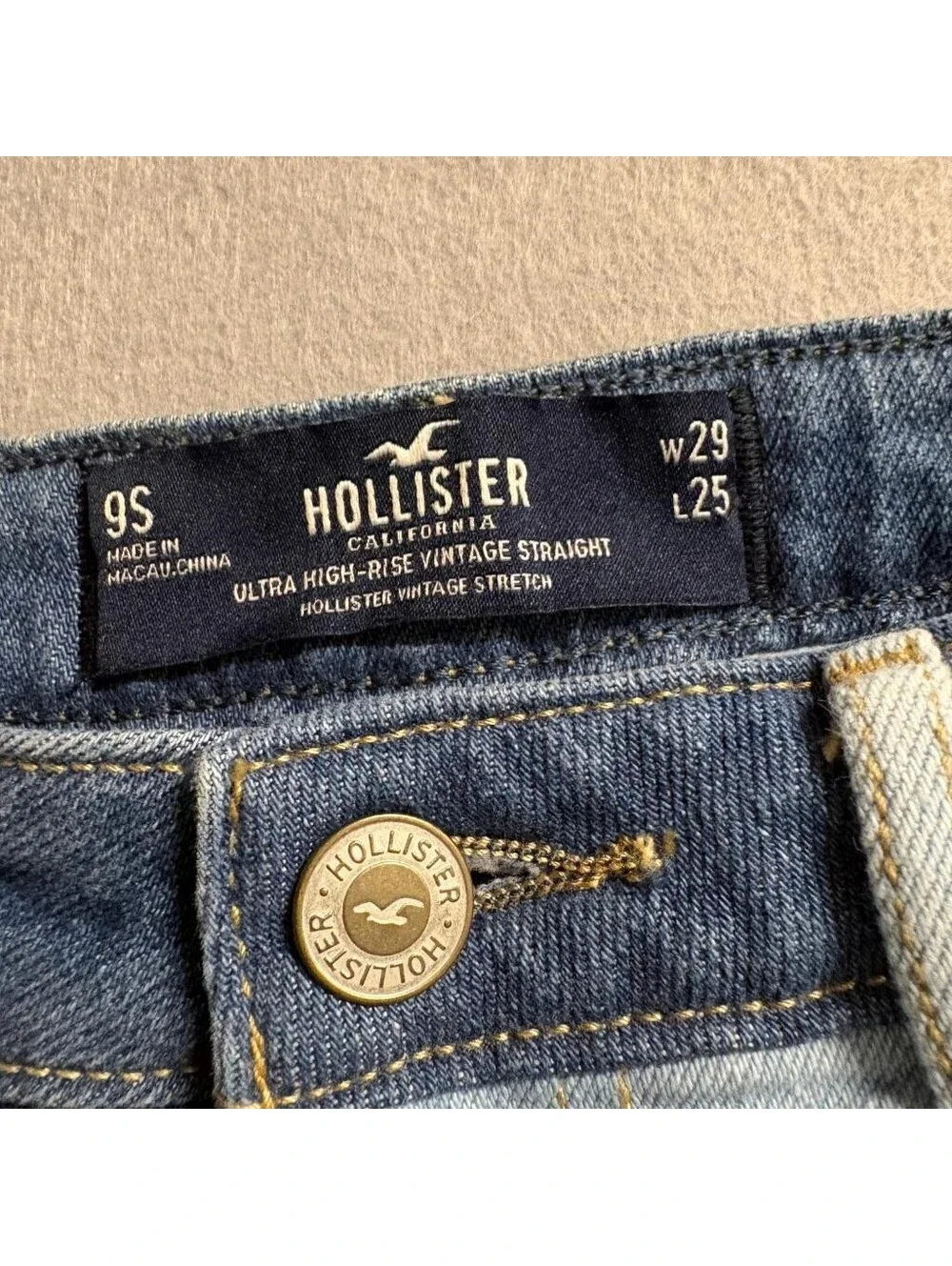 Hollister Colorblock Patchwork Jeans Womens 9S W29 L25 Ultra High Rise Straight